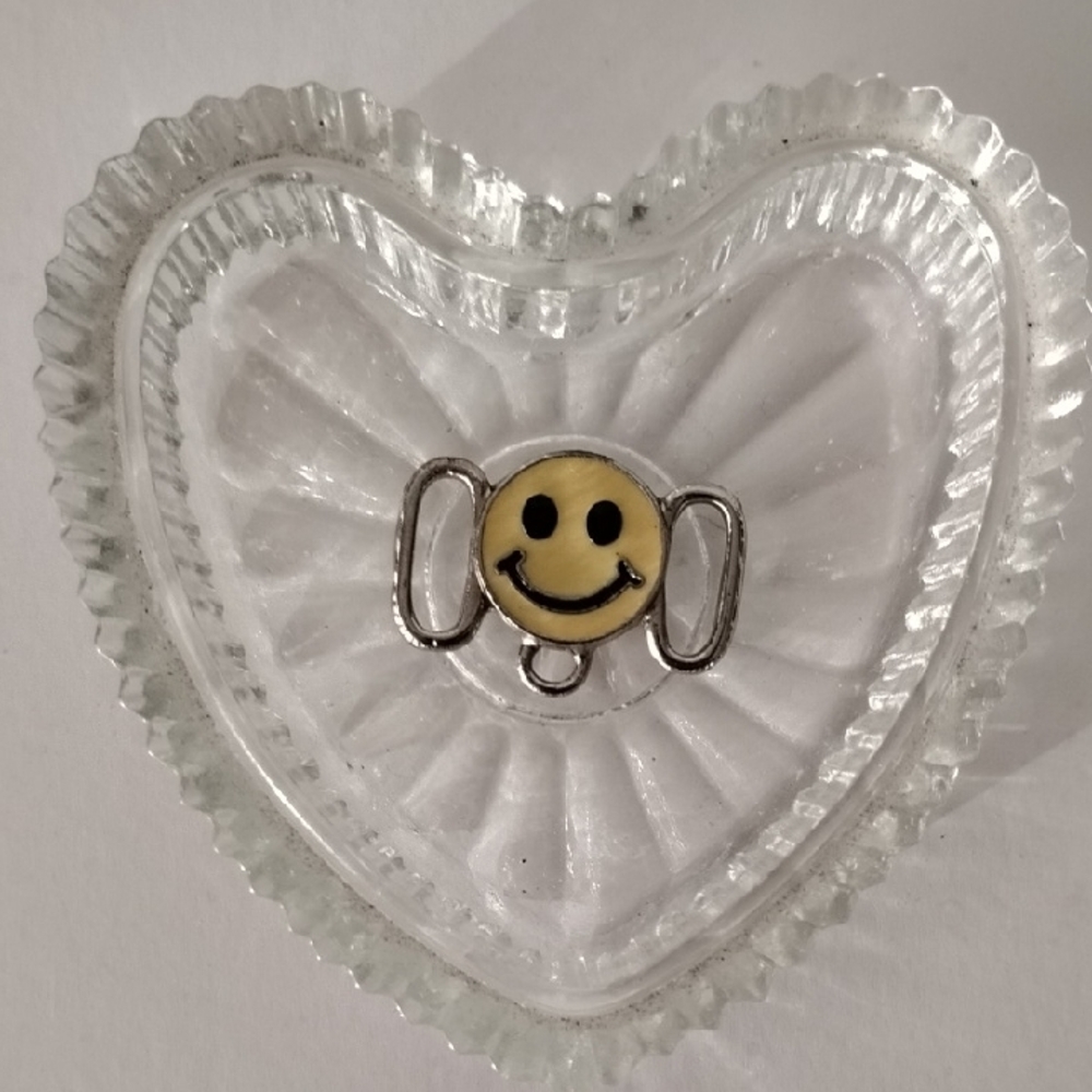 Smiley Face Charm with Silver Accents